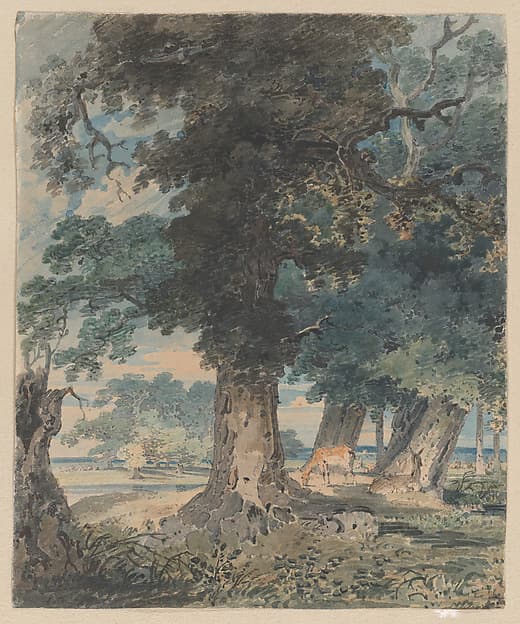 Deer in Windsor Forest, by Thomas Girtin
