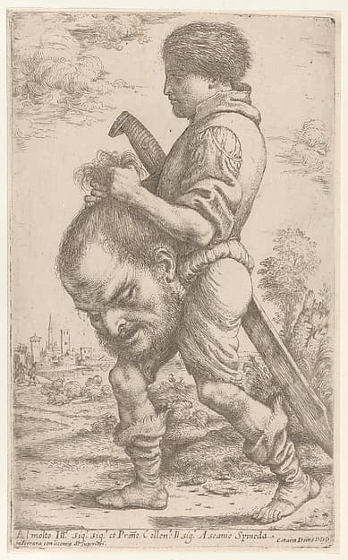 David carrying the head of Goliath, which he holds by the hair, by Giuseppe Caletti, called Cremonese