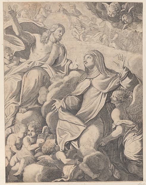Christ receiving the Virgin in heaven, by Carlo Antonio Forti