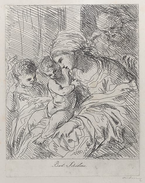The Holy Family with Saint John the Baptist, by Anonymous