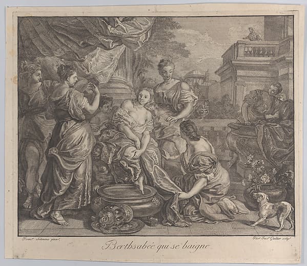Bathsheba at her bath, with attendants surrounding her, by Pierre Jacques Gaultier