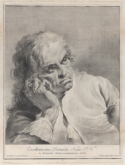 Plate 1: Pensive man resting his head on his hand, from "Icones ad vivum expressae", by Giovanni Cattini