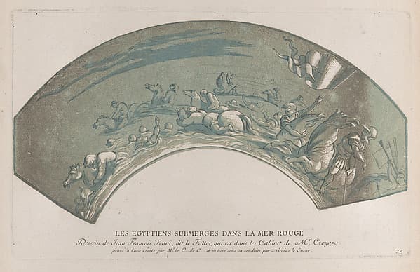 Pharaoh's army engulfed by the Red Sea; from 'Recueil d'estampes d'après les plus beaux tableaux et d'après les plus beaux desseins qui sont en France, Cabinet Crozat' after Giovanni Francesco Penni, by Anne Claude Philippe de Tubières, comte de Caylus