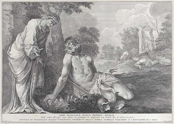 Job rebuked by his wife, by Pietro Monaco