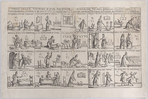 Gioco Delle Donne, E Sue Facende (Game of Wives, And Their Chores), by Giuseppe Maria Mitelli