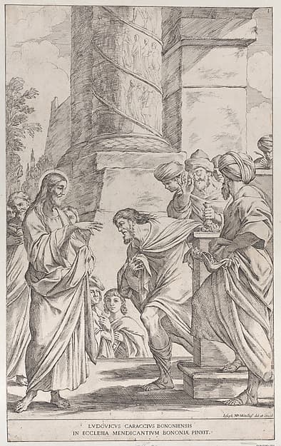 The Calling of Saint Matthew, plate 1 from "Bononiensium Pictorum Celebrioris...", by Giuseppe Maria Mitelli