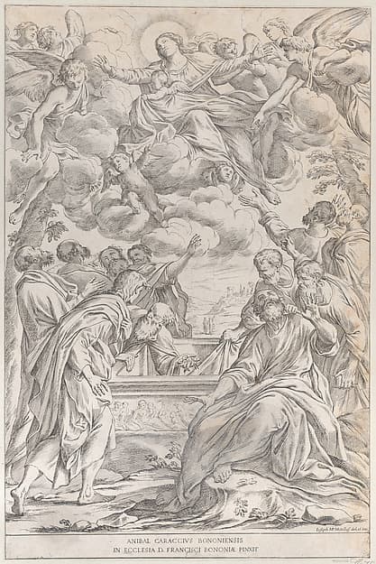 The Assumption of the Virgin, plate 3 from "Bononiensium Pictorum Celebrioris...", by Giuseppe Maria Mitelli