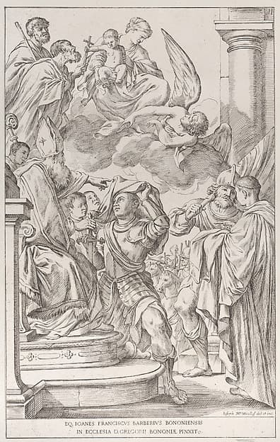 Saint William of Aquitaine, plate 11 from "Bononiensium Pictorum Celebrioris...", by Giuseppe Maria Mitelli