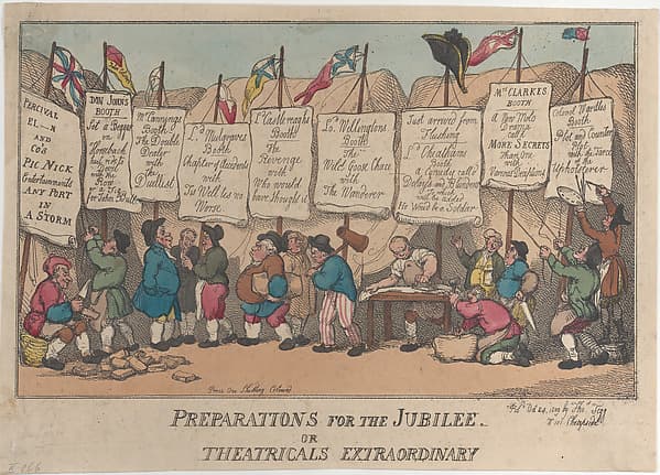 Preparations for the Jubilee or Theatricals Extraordinary, by Thomas Rowlandson