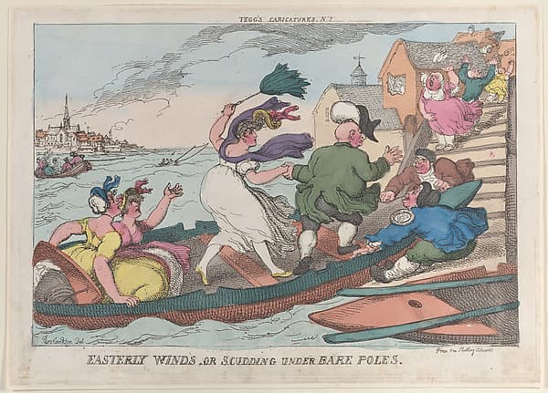 Easterly Winds, or Scudding Under Bare Poles, by Thomas Rowlandson