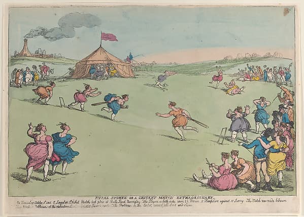 Rural Sports or a Cricket Match Extraordinary, by Thomas Rowlandson