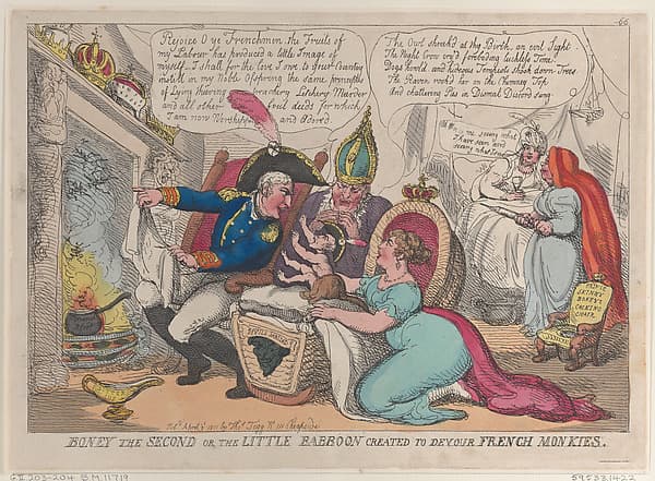 Boney The Second or the Little Babboon Created to Devour French Monkies, by Thomas Rowlandson