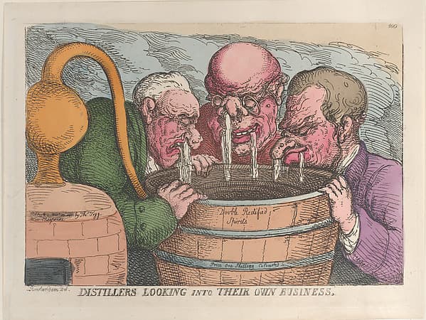 Distillers Looking into Their Own Business, by Thomas Rowlandson
