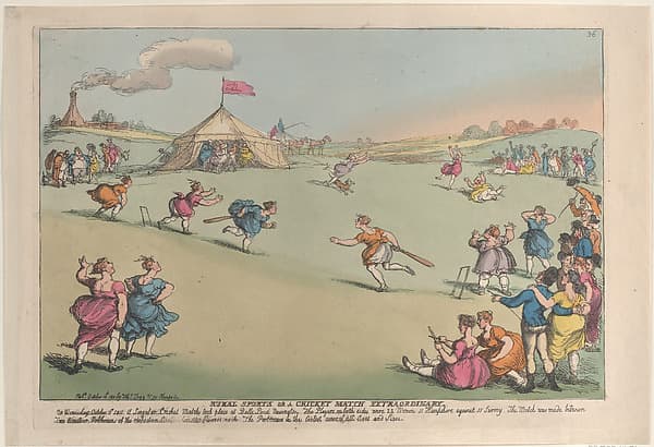 Rural Sports or a Cricket Match Extraordinary, by Thomas Rowlandson
