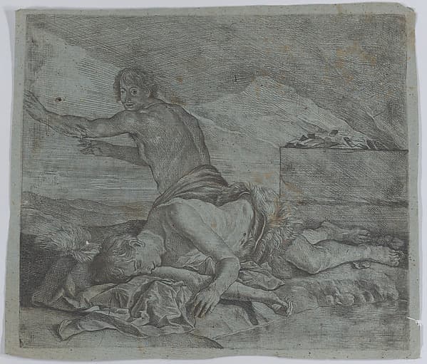 Cain fleeing after having slain Abel, by Matthias Stom