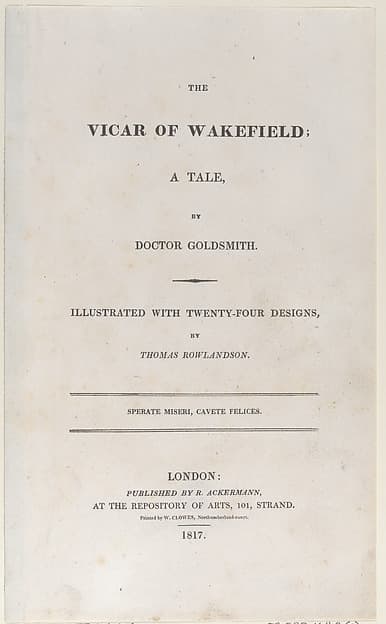 Title page, from "The Vicar of Wakefield", by Thomas Rowlandson