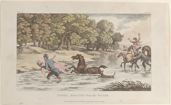 Sophia Rescued from the Water, from "The Vicar of Wakefield", by Thomas Rowlandson
