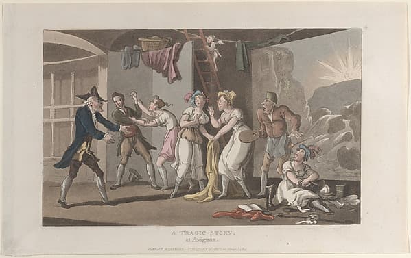 A Tragic Story at Avignon, from "Journal of Sentimental Travels in the Southern Provinces of France, Shortly Before the Revolution", by Thomas Rowlandson