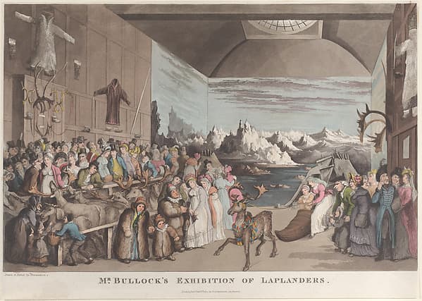 Mr. Bullock's Exhibition of Laplanders, by Thomas Rowlandson