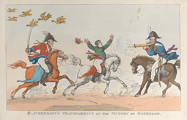 R. Ackermann's Transparency on the Victory of Waterloo, by Thomas Rowlandson