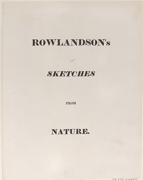 Title page, from "Sketches from Nature", by Thomas Rowlandson