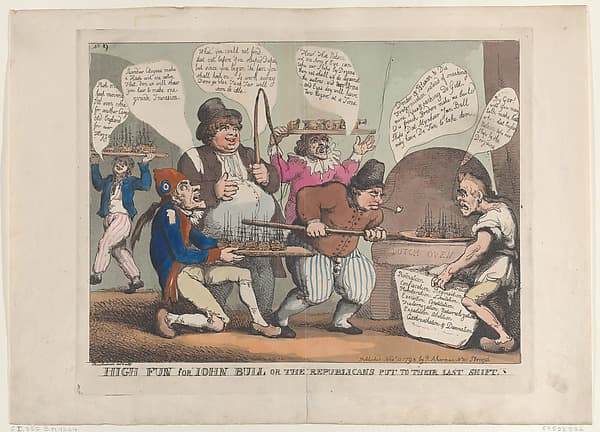 High Fun for John Bull, or the Republicans Put to their Last Shift, by Thomas Rowlandson