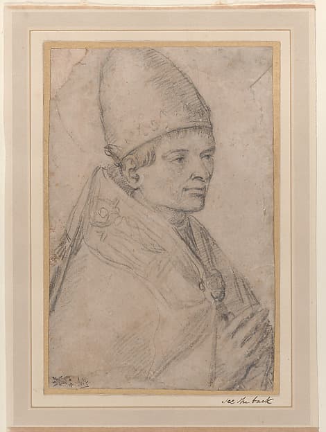 Portrait of a pope, half-length, by Anonymous, Central-Italian, 16th century