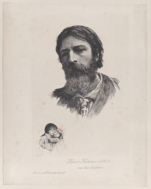 Hubert Herkomer A.R.A. and His Children, by Sir Hubert von Herkomer
