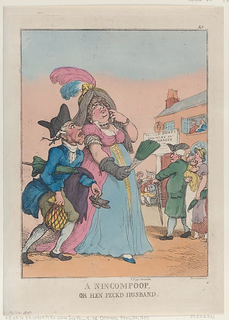 A Nincompoop, or Hen Peck'd Husband, by Thomas Rowlandson