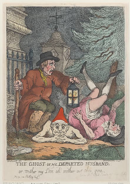The Ghost of My Departed Husband, or Wither my Love ah wither art thou gone, by Thomas Rowlandson