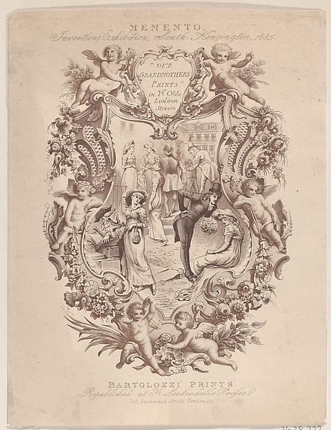 Advertisement for Memento, Inventions Exhibition, South Kensington, 1885, by Francesco Bartolozzi