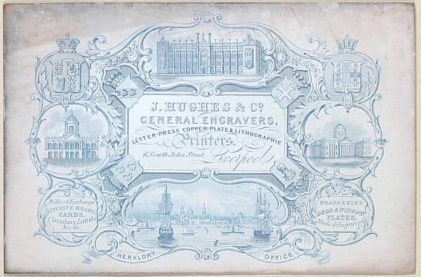 Trade Card for J. Hughes & Co., Engraver, by Anonymous