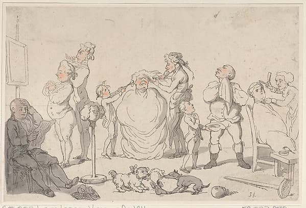 The Barber's Shop, by Thomas Rowlandson