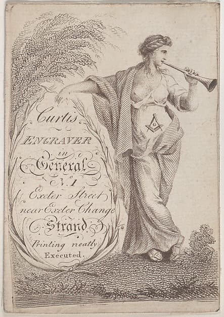 Trade Card for Curtis, Engraver, by Anonymous, British, 19th century