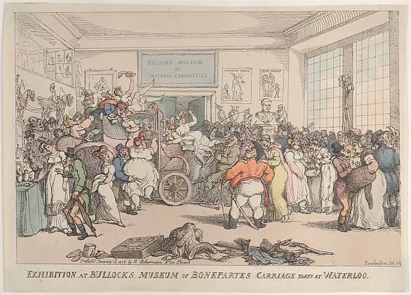 Exhibition at Bullock's Museum of Bonaparte's Carriage Taken at Waterloo, by Thomas Rowlandson