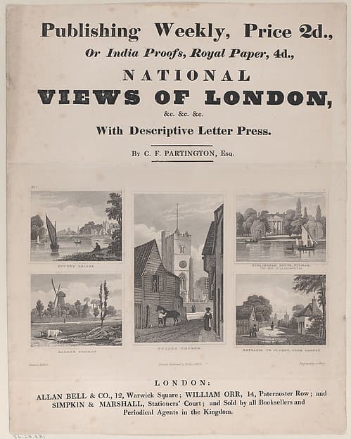 Trade Card for C. F. Partington, Printer, by John Shury
