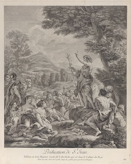 Saint John the Baptist preaching to a crowd, by Bernard Lepicié