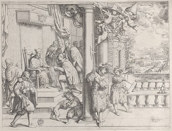 A Young Man Presenting his Thesis to Cardinal Aldobrandini, by Oliviero Gatti