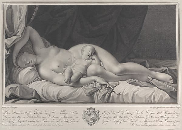 Sleeping Venus with Cupid in her lap, by Quirin Mark