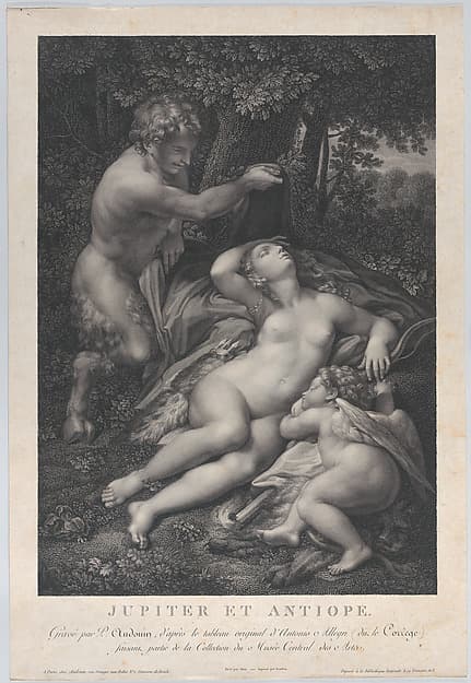 A satyr discovering the sleeping Venus, with Cupid lying at her side, by Pierre Audouin