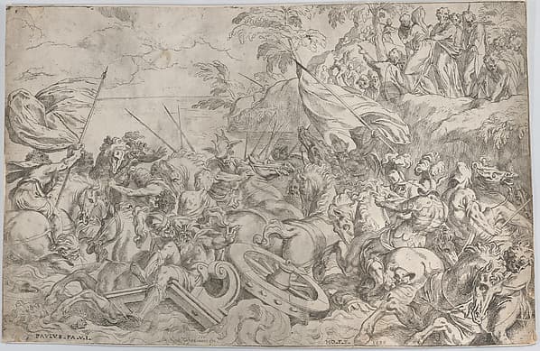 The Crossing of the Red Sea, by Orazio Farinati