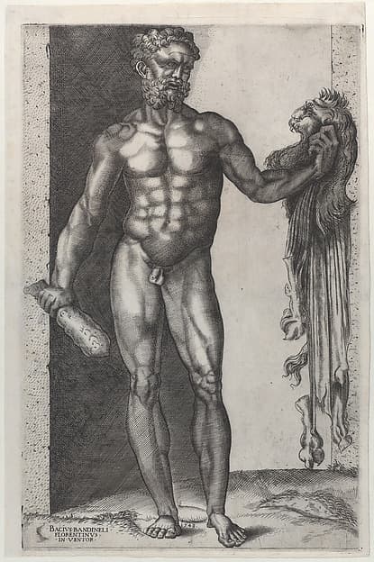 Hercules with his Club and Lion Skin, by Anonymous, 16th century