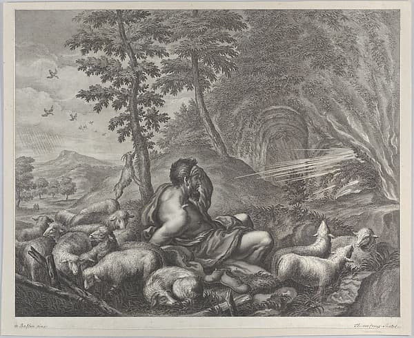 Jacob guarding Laban's flock, by Theodore Cruger