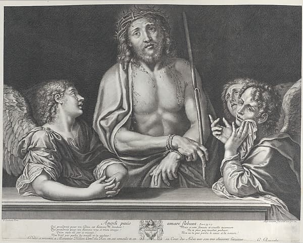 Ecce Homo with three angels, by Gilles Rousselet