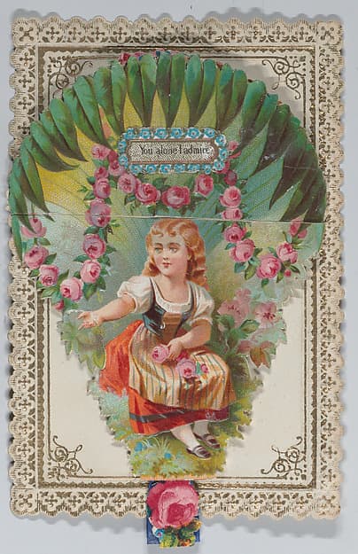 Valentine - Mechanical, layers of roses, by Anonymous, British, 19th century
