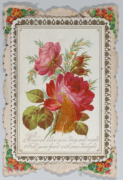 Valentine - Mechanical - pulls open to reveal elaborate scene, by Anonymous, British, 19th century