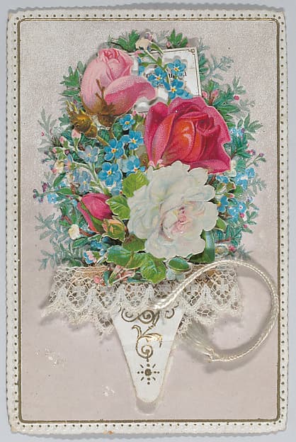 Valentine - Name Day Celebration - bouquet with tassel, by Anonymous, British, 19th century