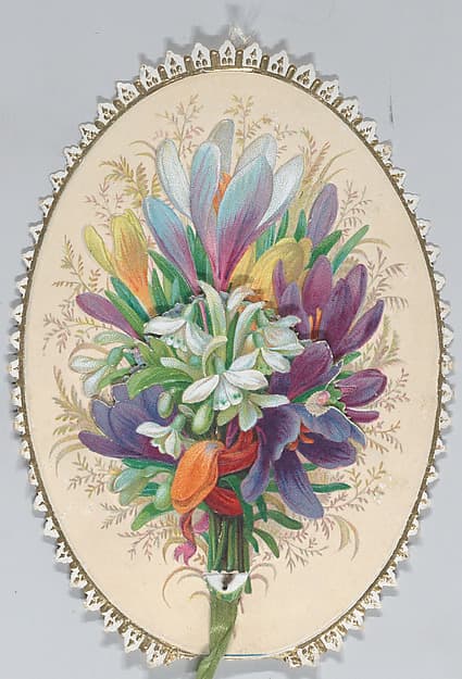 Valentine - Mechanical bouquet,crocus, by Anonymous, British, 19th century