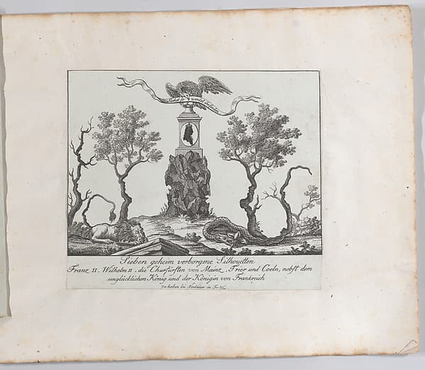 Landscape containing "Seven Secretly Hidden Silhouettes", by Friedrich Ludwig Neubauer
