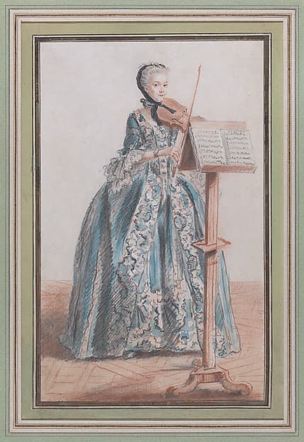 Woman Playing the Violin, Seen from the Front, by Louis de Carmontelle